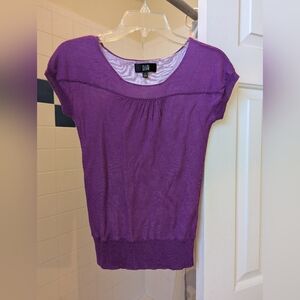 NWOT O.SA purple Short sleeve Top Size XS